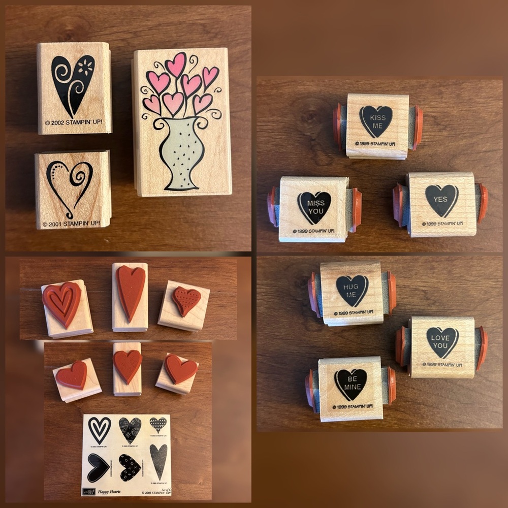 💘HEART Themed Wood Mounted Rubber Stamp Bundle